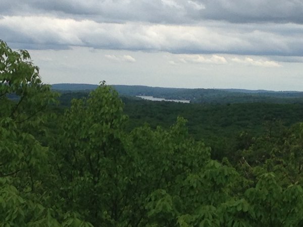 The view from Headley Overlook with Lake Hopatcong in the distance